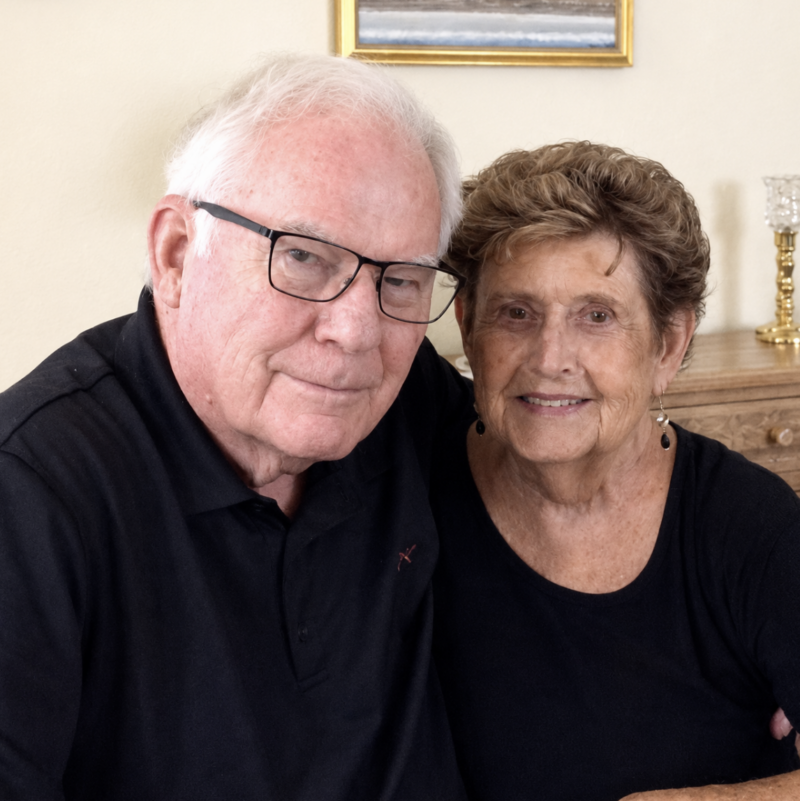 Barbara and her husband together, reflecting the love, dedication, and sacrifice of family caregivers affected by dementia.